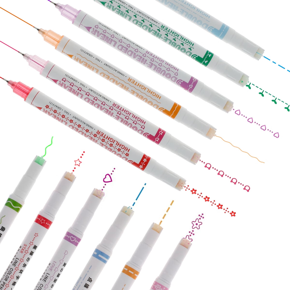 UDIYO 12Pcs Colored Pens Curve Line Planner Markers Journaling Pen