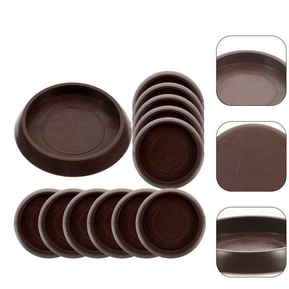 12Pcs Compact Furniture Coasters Plastic Bed Stoppers Professional Chair Wheel Stoppers