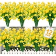 thumbnail image 1 of 12Pcs Corn Flower Artificial Flowers Outdoor UV Resistant Fake Flowers,Faux Plastic Flower Greenery Shrubs Plants for Cemetery Indoor Planter Home Garden Window Box Porch Summer Decor(White), 1 of 5