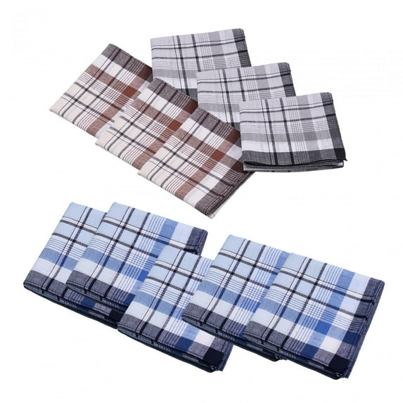 12Pcs Cotton Men's Hands Grooms 40x40cm Father Pocket Square Hankies Color Random Style B