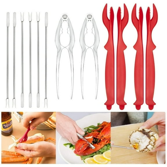 12Pcs Crab Crackers Nut Cracker Forks Set Opener Shellfish Seafood Tools Set Seafood Utensils Crackers
