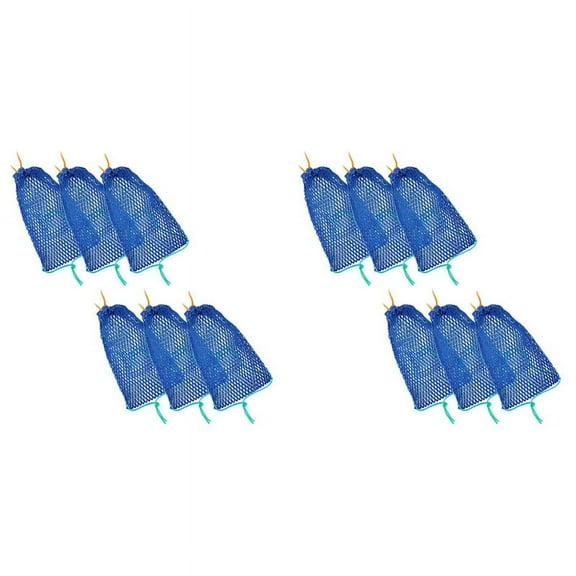 12Pcs Crab Trap Bait Bag with Locker Portable Fish Trap Outdoor Crab Snare Mesh Bait Traps Shrimp Net