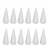 12Pcs Craft Foam Cones Christmas Tree Decorations Foam Tree Cones White Polystyrene Cones for Table Centerpiece, Xmas Trees 15cm