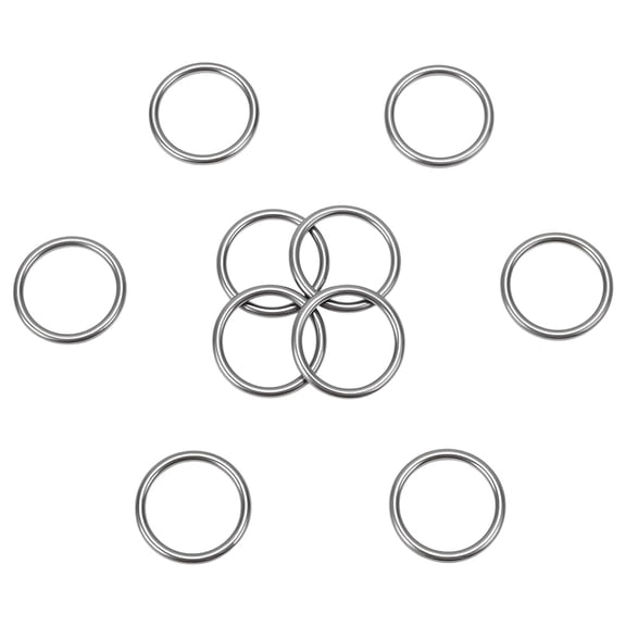12Pcs Craft Metal O Rings 304 Stainless Steel Round Linking Ring Welded Multi Purpose O Rings Hanging Strap Slings