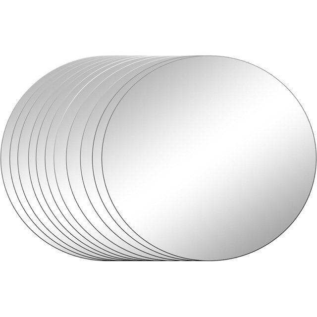 12Pcs Craft Mirrors Round Mirror with DoubleSided Tape Self Adhesive