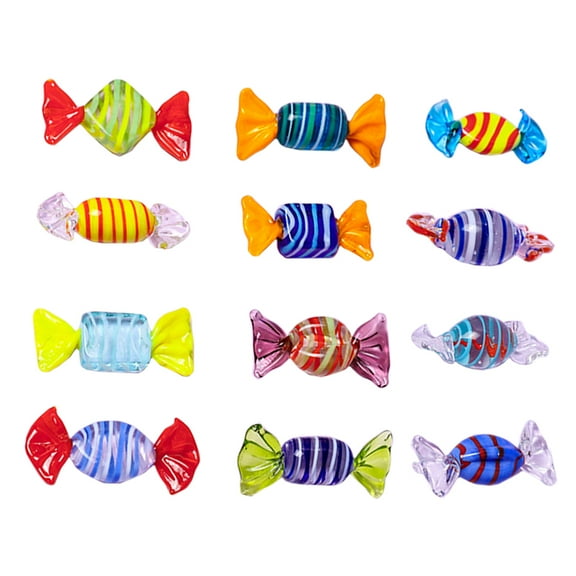 12Pcs Creative Candy Decor Glass Candy Desktop Decors Party Prop (Random Style)