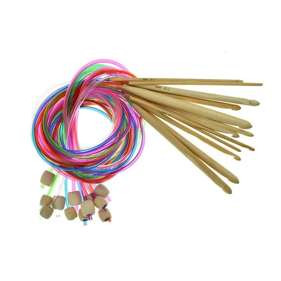 12Pcs Crochet Hook with Long Cable 3.0mm-10mm Circular Knitting Needle with Tube Tunisian Crochet Hook Set for Knitting