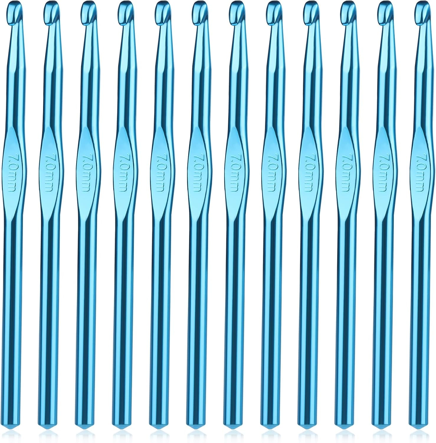 UKD Portable Crochet Hooks Set — 3-Piece Aluminium Knitting Needles With Comfy Soft Grip Handles