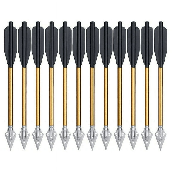 12Pcs Crossbow Bolts 6.5" Aluminium Arrows Broadhead Hunting Mini Archery Pistol