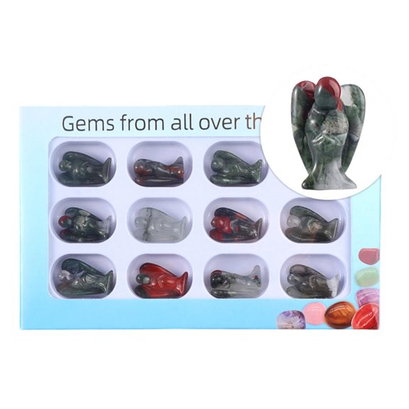 12Pcs Crystal Angelic Miniature Sculpture Spiritual Home Decor