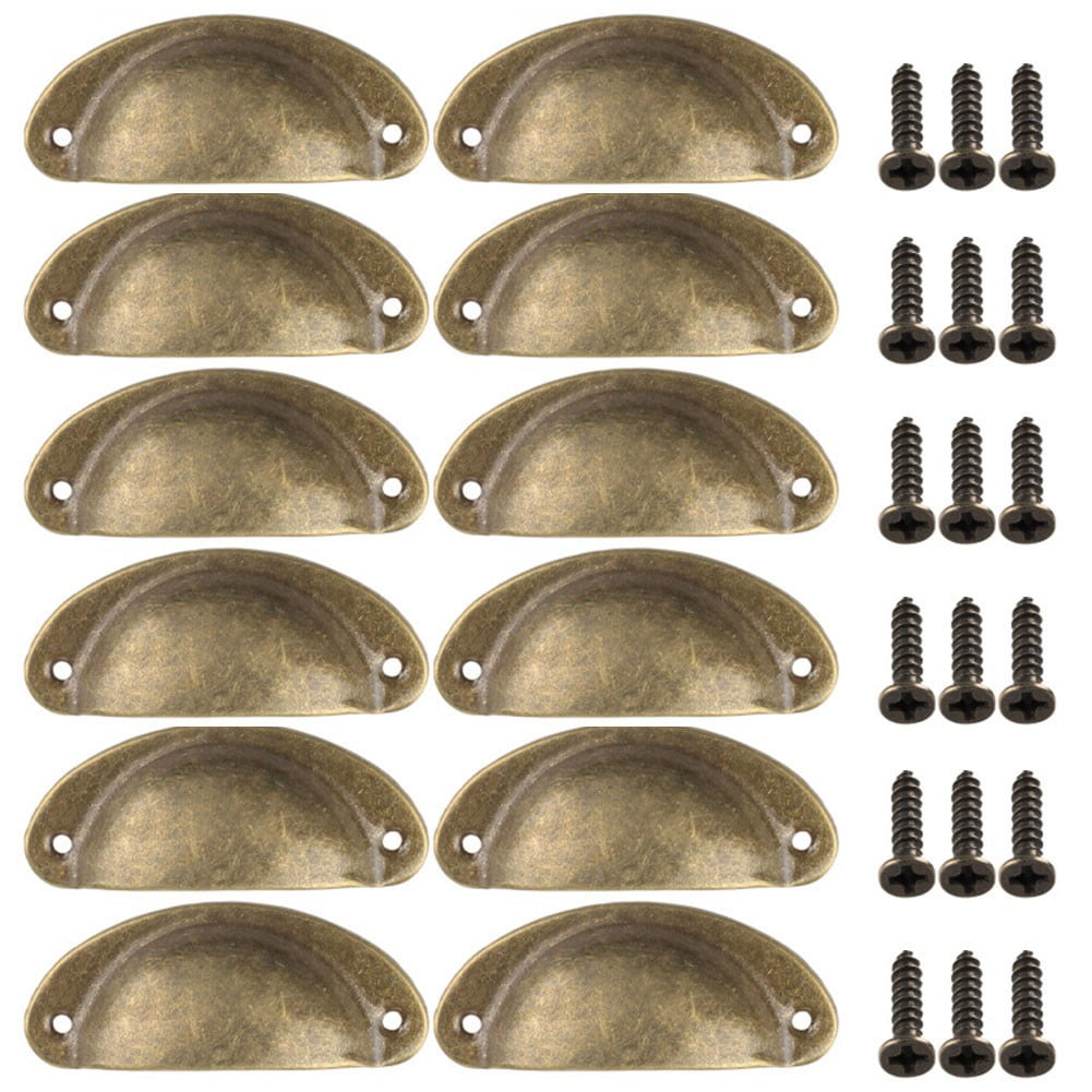 12Pcs Cup Pull Shell Handles Half Moon Kitchen Cupboard Cabinet Door ...