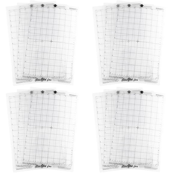 12Pcs Cutting Mat Adhesive Mat with Measuring Grid 8 By 12-Inch for Silhouette Cameo Explore Plotter Machine