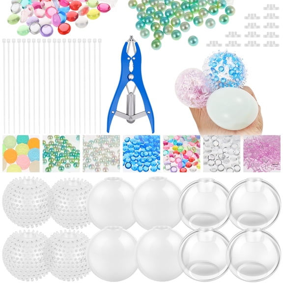 12Pcs DIY Stress Ball Making Kit Complete Squishy Ball Maker Set with Expander Tool and Fillers for Handmade Squishy Toys