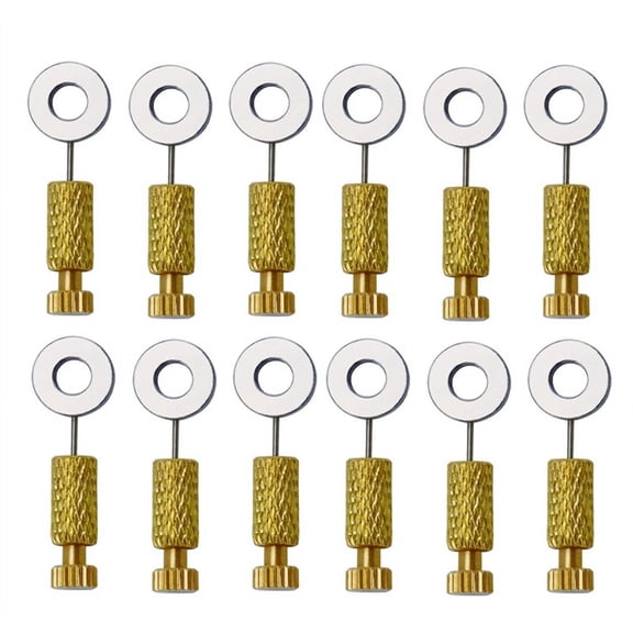 12Pcs DIY Tools Handmade Leather Goods Tools Suture Fixing Needle Leather Goods Fixed Needle Stitching 0-6mm,12 x Short Position Located Needles 0-6mm,Gold