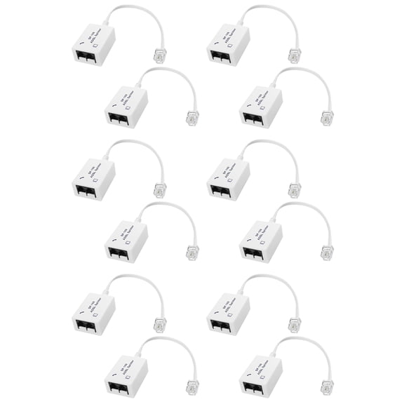 12Pcs DSL Filter Splitter ADSL Splitter for Phone Line Male to 2 Female RJ11 6P4C/6P2C Telephone Modem Converter Adapter