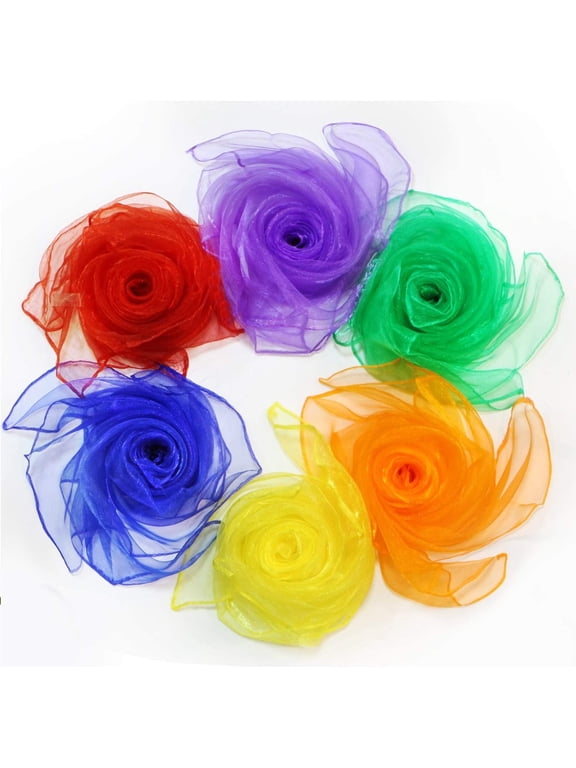 12Pcs Dance Juggling Scarves, Silk Square Play Scarves - Performance Props Musical Instrument Accessories