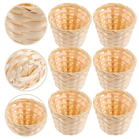 ETHZZLE Tiny Woven Baskets Storage Organizer Log Color 12Pcs 2.95X2.95X2.36in