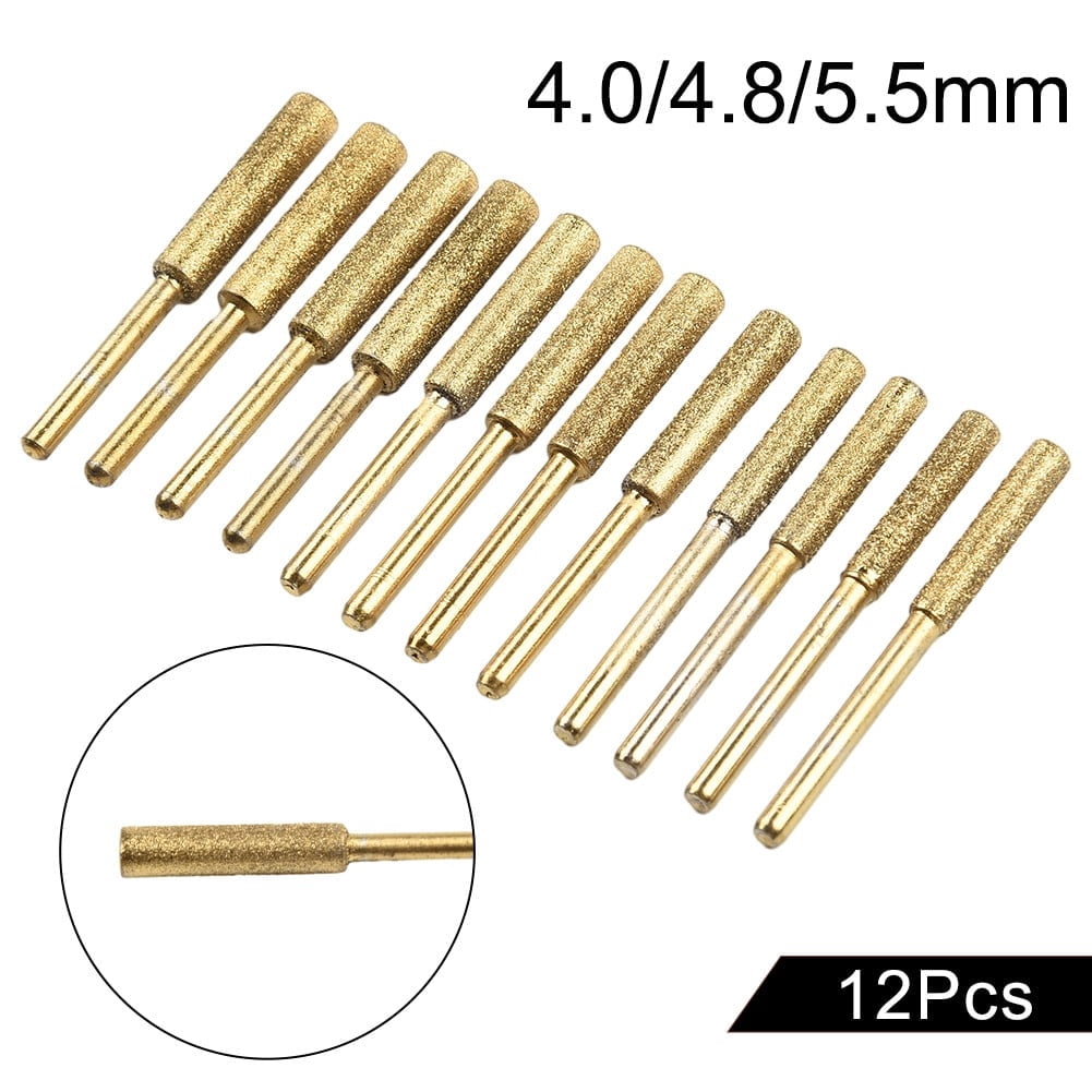 12Pcs Diamond Chainsaw Sharpener, High Hardness Titanium Plated Burr ...