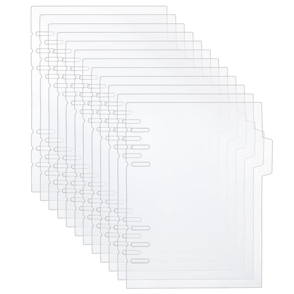 12Pcs Discbound Dividers 6 Rings Clear PVC Index Tab Divider Planner Supplies Dividers Tab Binder Index Notebook Accessories for Journal Notebook