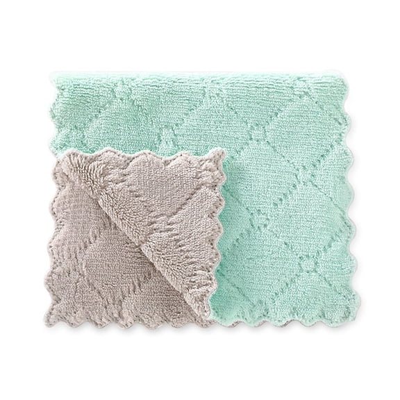 12Pcs Dishclout Hanging Hand Towels,Dish Cloth for Washing Dishes Dish Rags Coral Velvet Nonstick Oil Washcloths (D)