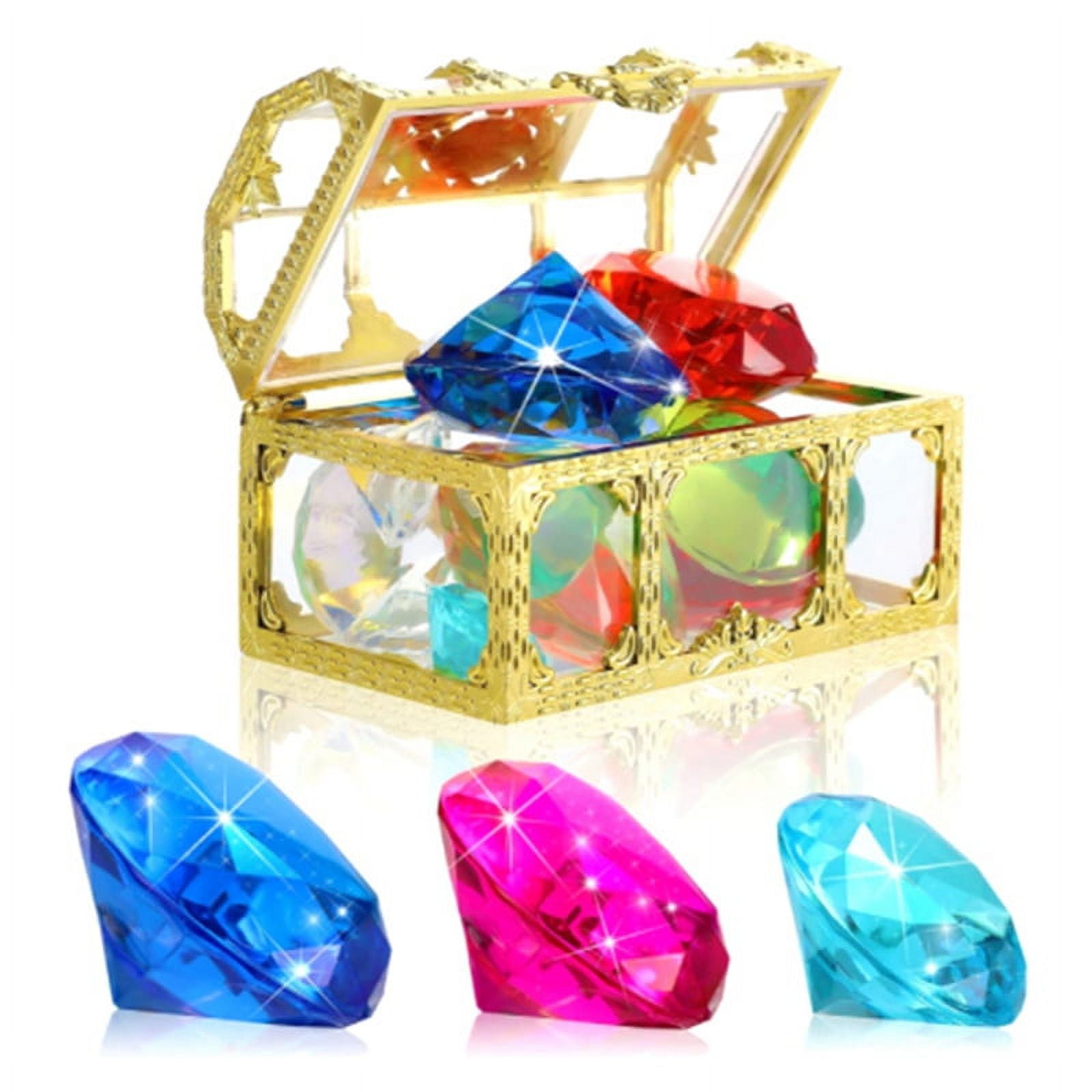 12Pcs Diving Gem Pool Toys Include Colorful Diamonds Set Dive Toy Treasure Chest Underwater