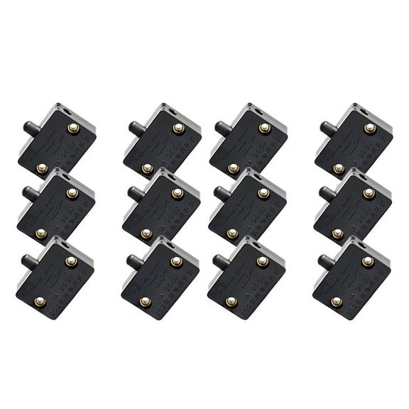 12Pcs Door LED Switch for Closet Light,Normally Closed Cabinet Electrical Lamp Switches,for Pantry Black