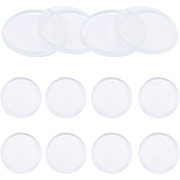 12Pcs Door Stopper Wall Protector 2 Inch Rubber Door Knob Wall Shield Self Adhesive for Door Handles Toilet Lid Cabinets and Refrigerators Clear DIY