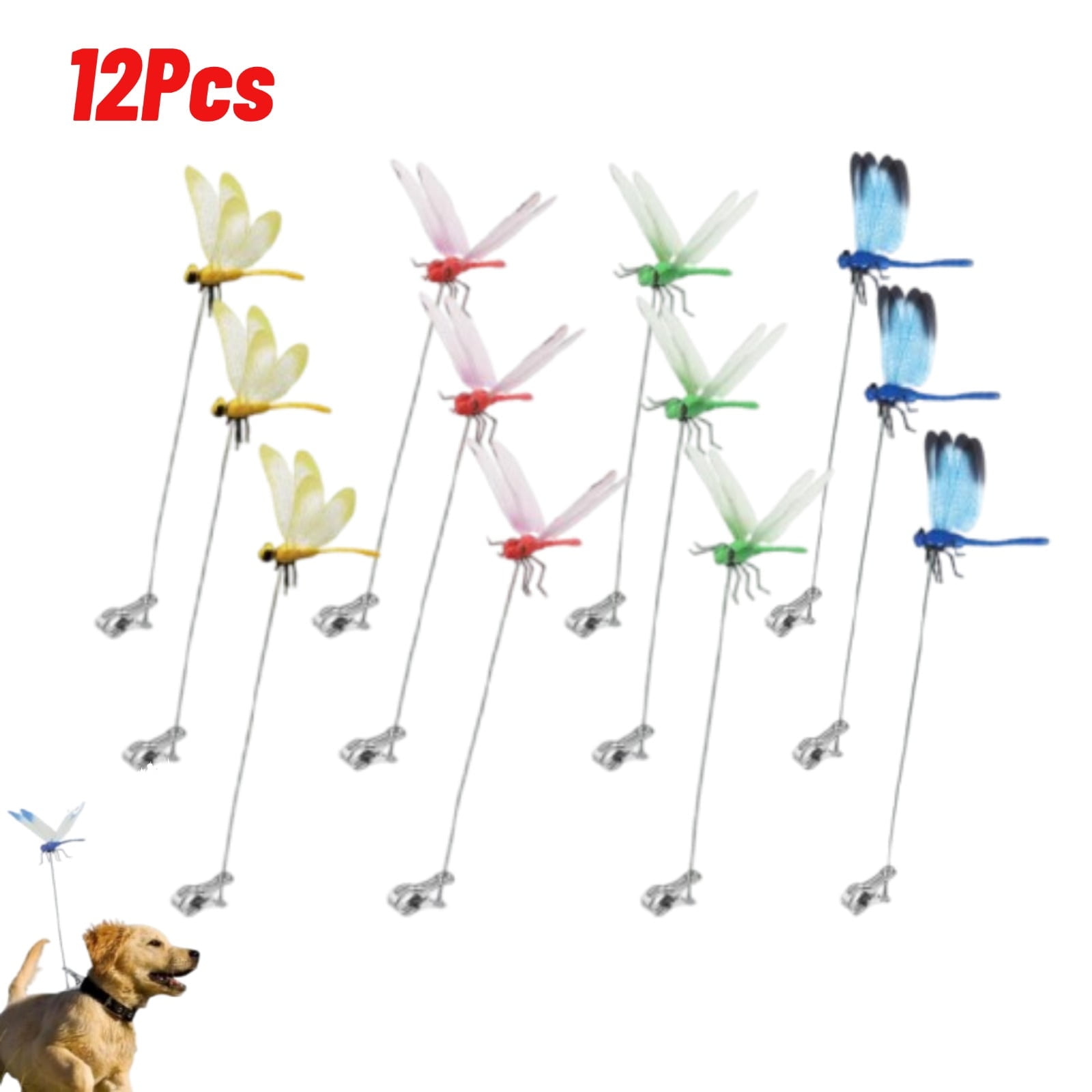 12Pcs Dragonfly Clips Black Dragon Fly Hat Clip Artificial Realistic 5D ...