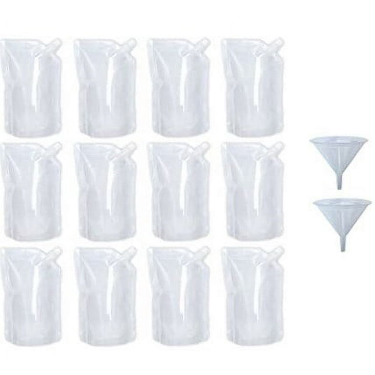 12Pcs Drink Pouches 500ml Refillable Clear Liquor Flasks Juice