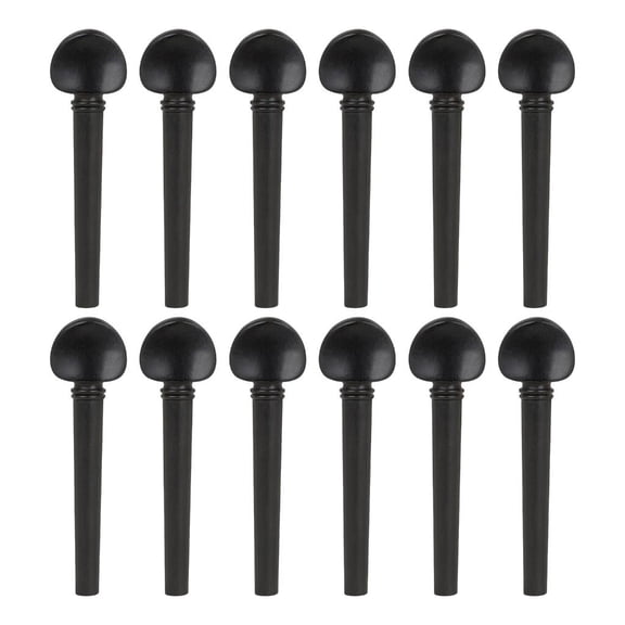 12Pcs Durable Oud Violin Tuning Pegs Replacement Natural Ebony Wood Oud Pegs Oud Parts Accessories Easy to Use