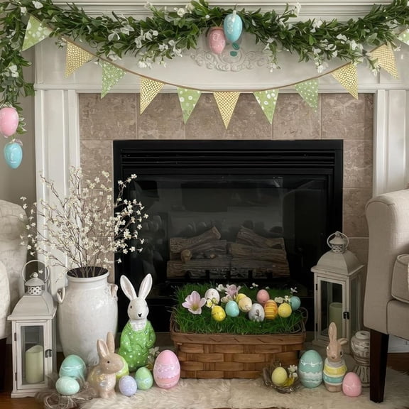 12Pcs Easter Egg Picks And Artificial Flower Stems, Spring Decor for Wreaths, Centerpieces, And Table Arrangements, Festive Easter Tree And Home Decorations Harlik