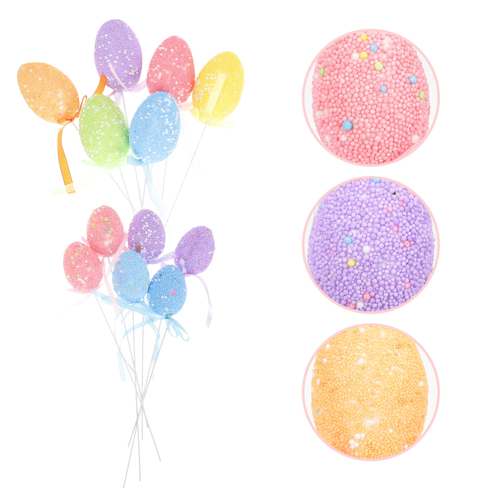12Pcs Easter Eggs Cupcake Toppers Easter Egg Decor Topper Foams Eggs Topper
