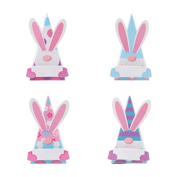 12Pcs Easter Treat Boxes Bunny Favor Boxes with Handle Rabbit Shape Basket Candy Cookies Case for Home Easter Party Favor Decorations Supplies