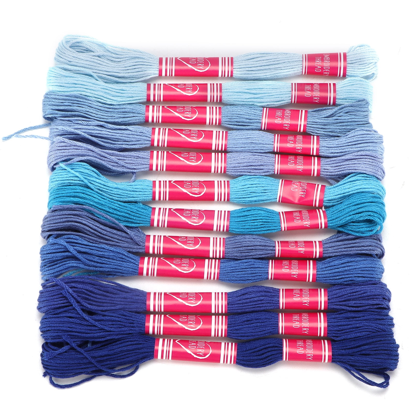 12Pcs Embroidery Thread Gradient Bright Color Polyester Line for ...