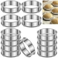 thumbnail image 1 of 12Pcs English Muffin Rings 304 Stainless Steel Crumpet Rings Nonstick Tart Rings Double Rolled Muffin Tart Rings Crumpet Ring Molds Pastry Ring Molds Muffin Rings for Home Baking Eggs Pancakes, 1 of 6