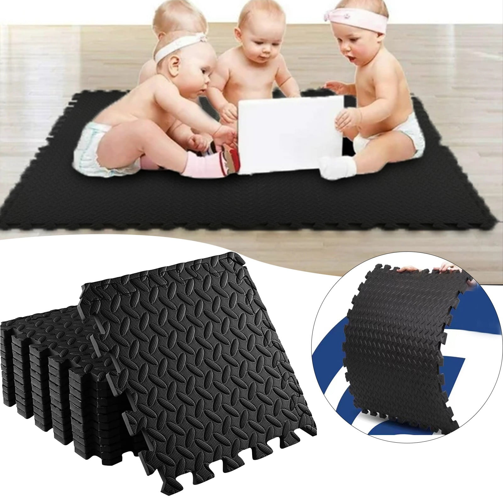 12Pcs Extra Thick Gym Flooring Mats Exercise Mat Protective EVA Soft