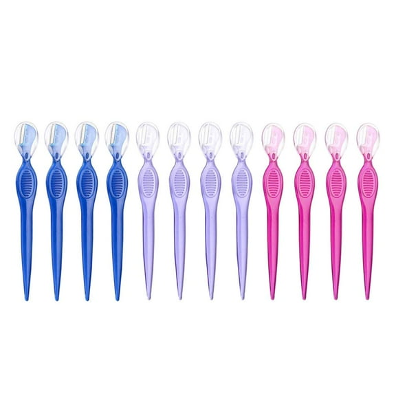 12Pcs Eyebrow Razor Eyebrow Shaper Facial Razor with Precision Cover Cosmetic Eyebrow Grooming Tool