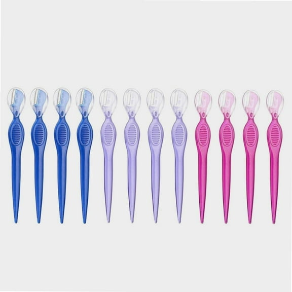 12Pcs Eyebrow Razor Eyebrow Shaper Facial Razor with Precision Cover Cosmetic Eyebrow Grooming Tool