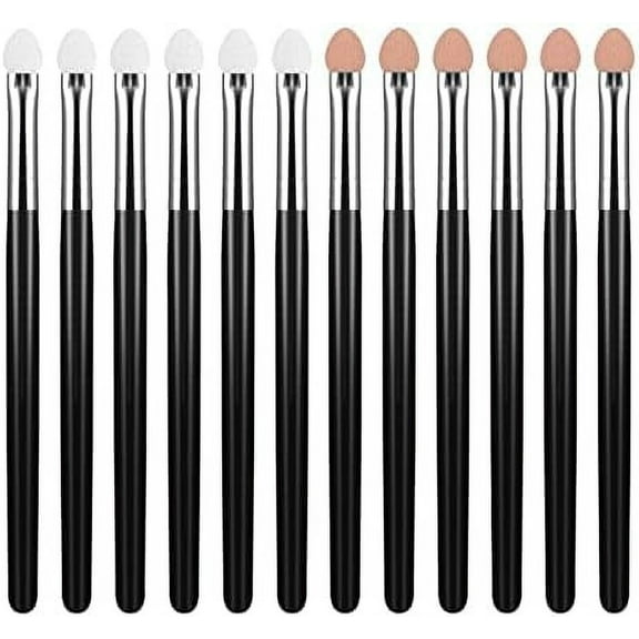 12Pcs Eyeshadow Sponge Applicators Reusable Double Sided Eyeshadow Applicator Magic Wand Shadow Brush Eye Makeup Applicators with Long Handle Tool for Women Girls
