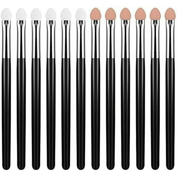 12Pcs Eyeshadow Sponge Applicators Reusable Double Sided Eyeshadow Applicator Magic Wand Shadow Brush Eye Makeup Applicators with Long Handle Tool for Women Girls