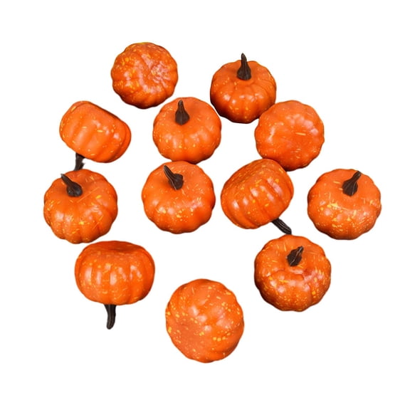 12Pcs Fake Pumpkins Model Artificial Vegetables Photography Props Foam DIY Artificial Pumpkins for Halloween Baby Shower Fall S Yellow