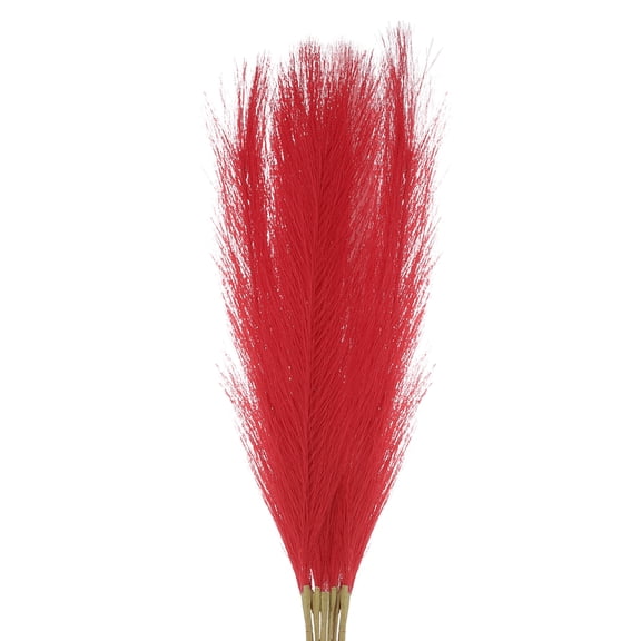 Uxcell 12Pcs Faux Pampas Grass 21" Fake Pampas for Wedding Decoration Red