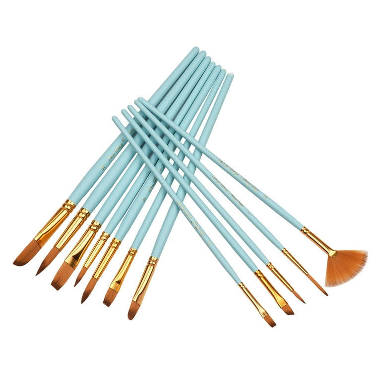 12Pcs Fine Detail Paint Brush Set Double Color Taklon Hair Paintbrushes for  Miniature Acrylic Oil Watercolor Painting Beginner Student Artist Drawing  Kits 