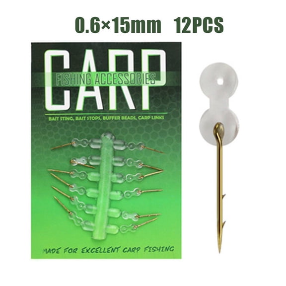 12Pcs Fishing Bait Sting Boilies Pin -Corn Ronnie Hair Rig Tackle Safe And Secure Carp Fishing Bait Spike Set With Barbed Hook