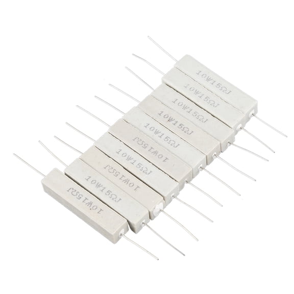 12Pcs Fixed Ceramic Cement Resistors 5% Watt,15 Ohm 10W & 8 Ohm 20W