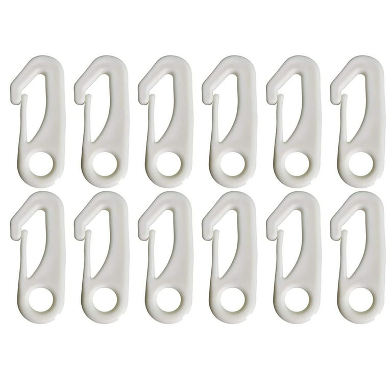 12pcs Flag Pole Clip Snap Hooks Flag Clips Flag Pole Accessory - Attach Flags Hooks to Halyard Rope and Buckle The Flag, Size: 60, White