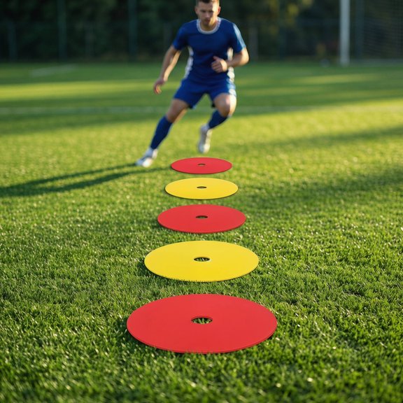 12Pcs Flat Soccer Training Discs for Agility and Footwork Skill Enhancement Outdoor Use