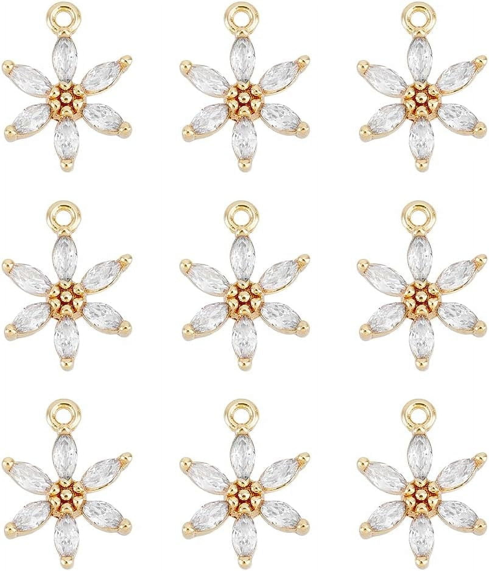 Sterling Silver Black Camellia Flower Pendant Necklace - Cubic Zirconia, Yellow Gold Plated, 16" With Extender