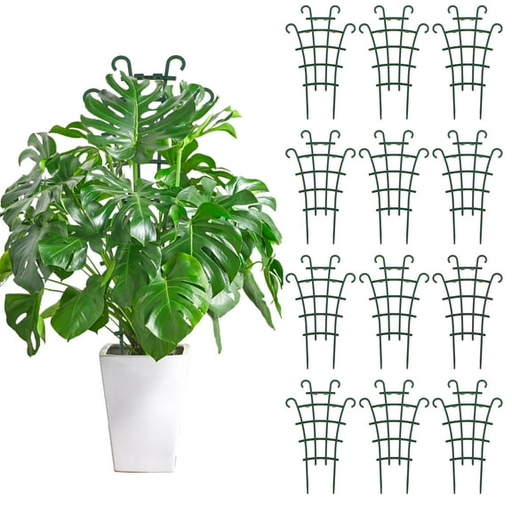 12Pcs Flower Trellis Plastic Flower Climbing Trellis Potted Vegetable Trellis Reusable Vegetable Support Stake Vine Growing Support Rack for Potted Climbing Flower Vegetable 25.5x15.5cm