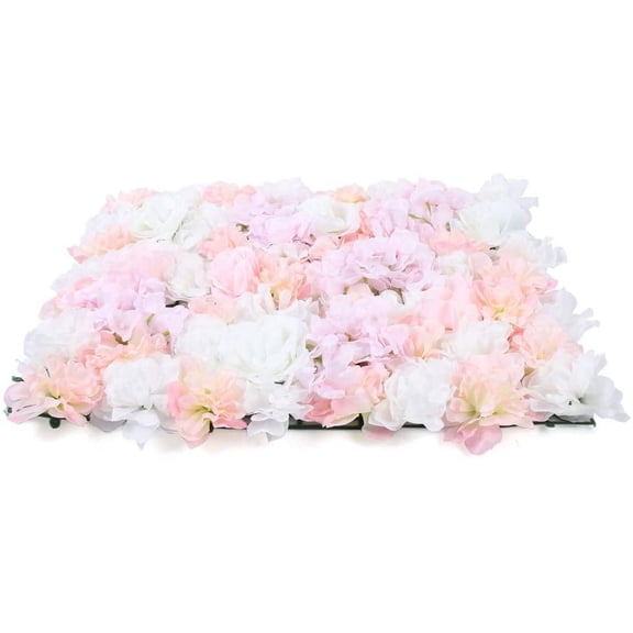 12Pcs Flower Wall Panel, Artificial Flower Wall Backdrop 3D Artificial Flowers Wall Rose Flowers Wall Backdrop Light Pink Flowers Photo Background for Photo Party Wedding Decor (Light Pink)